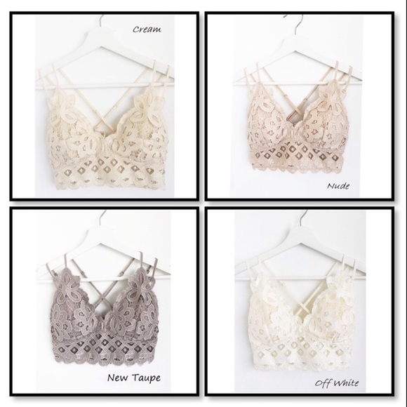 Anemon Creme Lace Adjustable Double Strap Bralette